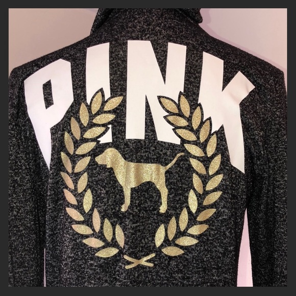 ISO!VS PINK Hoodie Zip Marble with Bling Back Logo - Picture 1 of 5